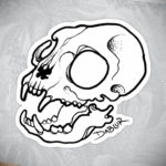 эскиз тату череп кошки 17.09.2019 №012 - cat skull tattoo sketch - tatufoto.com