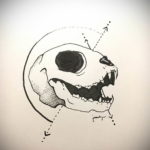 эскиз тату череп кошки 17.09.2019 №017 - cat skull tattoo sketch - tatufoto.com