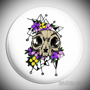 эскиз тату череп кошки 17.09.2019 №020 - cat skull tattoo sketch - tatufoto.com