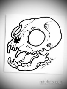 эскиз тату череп кошки 17.09.2019 №021 - cat skull tattoo sketch - tatufoto.com