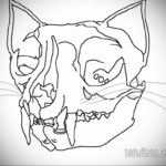эскиз тату череп кошки 17.09.2019 №023 - cat skull tattoo sketch - tatufoto.com