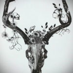 эскиз тату череп с рогами 17.09.2019 №008 - Skull tattoo sketch with horns - tatufoto.com
