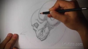 эскиз тату череп с рогами 17.09.2019 №009 - Skull tattoo sketch with horns - tatufoto.com
