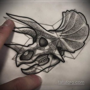 эскиз тату череп с рогами 17.09.2019 №012 - Skull tattoo sketch with horns - tatufoto.com