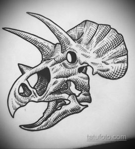 эскиз тату череп с рогами 17.09.2019 №014 - Skull tattoo sketch with horns - tatufoto.com