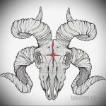 эскиз тату череп с рогами 17.09.2019 №018 - Skull tattoo sketch with horns - tatufoto.com