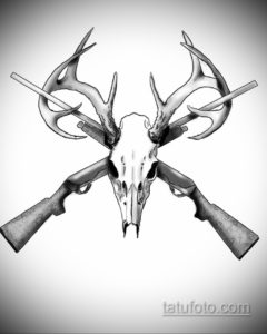 эскиз тату череп с рогами 17.09.2019 №022 - Skull tattoo sketch with horns - tatufoto.com