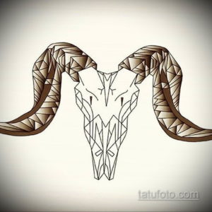 эскиз тату череп с рогами 17.09.2019 №029 - Skull tattoo sketch with horns - tatufoto.com