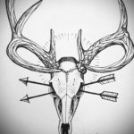 эскиз тату череп с рогами 17.09.2019 №032 - Skull tattoo sketch with horns - tatufoto.com