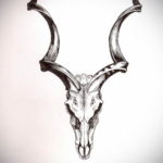 эскиз тату череп с рогами 17.09.2019 №038 - Skull tattoo sketch with horns - tatufoto.com