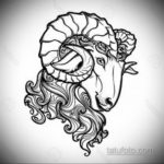 эскиз тату череп с рогами 17.09.2019 №045 - Skull tattoo sketch with horns - tatufoto.com