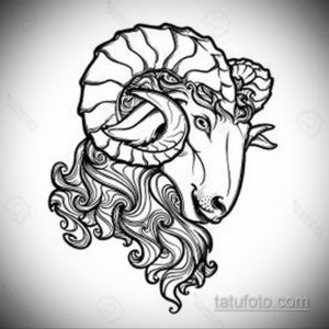 эскиз тату череп с рогами 17.09.2019 №045 - Skull tattoo sketch with horns - tatufoto.com