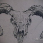 эскиз тату череп с рогами 17.09.2019 №054 - Skull tattoo sketch with horns - tatufoto.com
