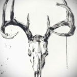 эскиз тату череп с рогами 17.09.2019 №058 - Skull tattoo sketch with horns - tatufoto.com