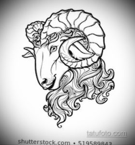эскиз тату череп с рогами 17.09.2019 №060 - Skull tattoo sketch with horns - tatufoto.com