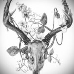 эскиз тату череп с рогами 17.09.2019 №063 - Skull tattoo sketch with horns - tatufoto.com