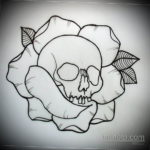 эскиз тату череп с розами 17.09.2019 №013 - sketch tattoo skull with roses - tatufoto.com