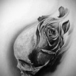 эскиз тату череп с розами 17.09.2019 №014 - sketch tattoo skull with roses - tatufoto.com