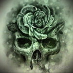 эскиз тату череп с розами 17.09.2019 №020 - sketch tattoo skull with roses - tatufoto.com