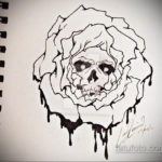 эскиз тату череп с розами 17.09.2019 №023 - sketch tattoo skull with roses - tatufoto.com