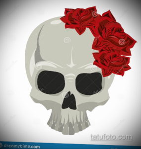 эскиз тату череп с розами 17.09.2019 №038 - sketch tattoo skull with roses - tatufoto.com