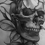 эскиз тату череп с розами 17.09.2019 №046 - sketch tattoo skull with roses - tatufoto.com