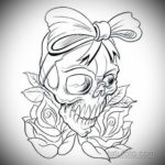 эскиз тату череп с розами 17.09.2019 №056 - sketch tattoo skull with roses - tatufoto.com