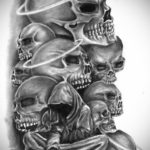 эскиз тату черные черепа 17.09.2019 №001 - black skull tattoo sketch - tatufoto.com