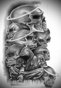 эскиз тату черные черепа 17.09.2019 №001 - black skull tattoo sketch - tatufoto.com