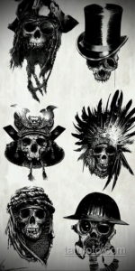 эскиз тату черные черепа 17.09.2019 №003 - black skull tattoo sketch - tatufoto.com