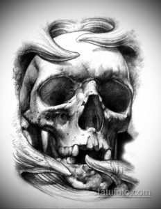 эскиз тату черные черепа 17.09.2019 №007 - black skull tattoo sketch - tatufoto.com