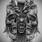 эскиз тату черные черепа 17.09.2019 №008 - black skull tattoo sketch - tatufoto.com