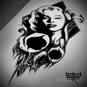 эскиз тату черные черепа 17.09.2019 №009 - black skull tattoo sketch - tatufoto.com