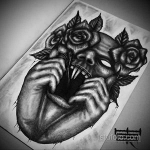 эскиз тату черные черепа 17.09.2019 №011 - black skull tattoo sketch - tatufoto.com