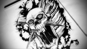 эскиз тату черные черепа 17.09.2019 №015 - black skull tattoo sketch - tatufoto.com