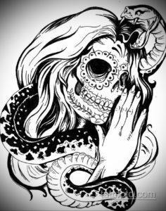 эскиз тату черные черепа 17.09.2019 №017 - black skull tattoo sketch - tatufoto.com