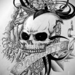 эскиз тату черные черепа 17.09.2019 №018 - black skull tattoo sketch - tatufoto.com