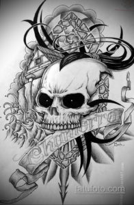 эскиз тату черные черепа 17.09.2019 №018 - black skull tattoo sketch - tatufoto.com
