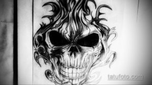 эскиз тату черные черепа 17.09.2019 №020 - black skull tattoo sketch - tatufoto.com
