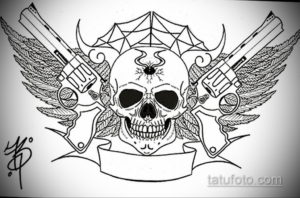 эскиз тату черные черепа 17.09.2019 №023 - black skull tattoo sketch - tatufoto.com