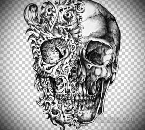 эскиз тату черные черепа 17.09.2019 №027 - black skull tattoo sketch - tatufoto.com