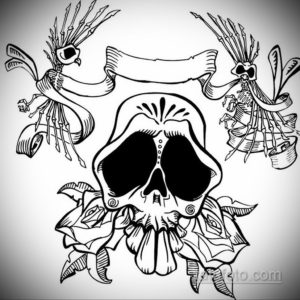 эскиз тату черные черепа 17.09.2019 №033 - black skull tattoo sketch - tatufoto.com