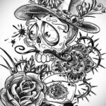 эскиз тату черные черепа 17.09.2019 №041 - black skull tattoo sketch - tatufoto.com