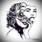 эскиз тату черные черепа 17.09.2019 №043 - black skull tattoo sketch - tatufoto.com