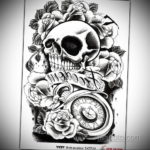 эскиз тату черные черепа 17.09.2019 №046 - black skull tattoo sketch - tatufoto.com