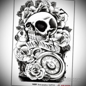 эскиз тату черные черепа 17.09.2019 №046 - black skull tattoo sketch - tatufoto.com