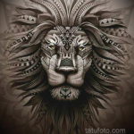 эскизы женских тату льва 14.09.2019 №032 - sketches of female lion tattoos - tatufoto.com