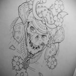 эскизы тату самурай череп 17.09.2019 №003 - Sketch Samurai Skull Tattoos - tatufoto.com