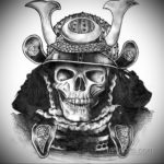 эскизы тату самурай череп 17.09.2019 №004 - Sketch Samurai Skull Tattoos - tatufoto.com