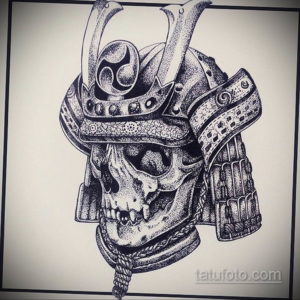 эскизы тату самурай череп 17.09.2019 №009 - Sketch Samurai Skull Tattoos - tatufoto.com